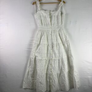 Gap x DOEN | Dresses | Gap X Doen Cream White Floral Midi Dress Cap Sleeves  V Neck Size 8 | Poshmark